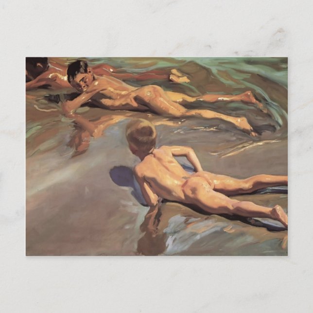 Joaquín Sorolla - Kinder am Strand Postkarte (Vorderseite)
