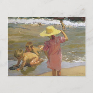 Joaquín Sorolla - Kinder direkt am Meer Postkarte