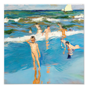Joaquín Sorolla los niños en el mar playa Fotodruck