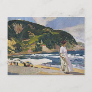 Joaquín Sorolla- Maria am Strand, Zarauz Postkarte