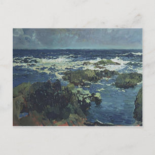 Joaquín Sorolla- Meer und Felsen in San Esteban Postkarte
