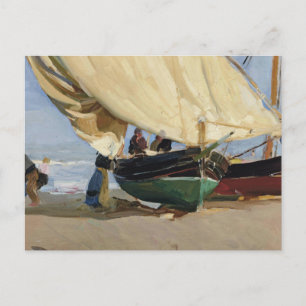Joaquin Sorolla - Pescadores. Barcas varadas Postkarte