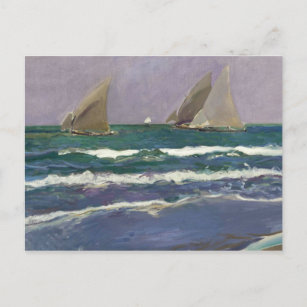 Joaquin Sorolla - Segel im Meer Postkarte