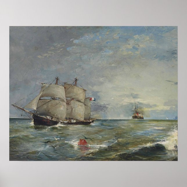 Joaquin Sorolla - Segelboote im Meer Poster (Vorne)