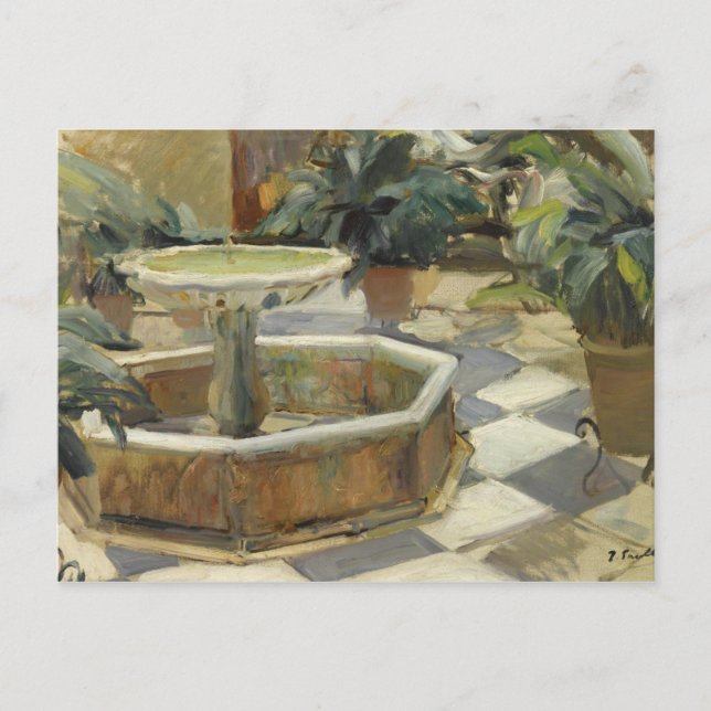 Joaquin Sorolla - Springbrunnen im Hof Postkarte (Vorderseite)