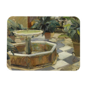 Joaquin Sorolla - Springbrunnen im Innenhof Magnet