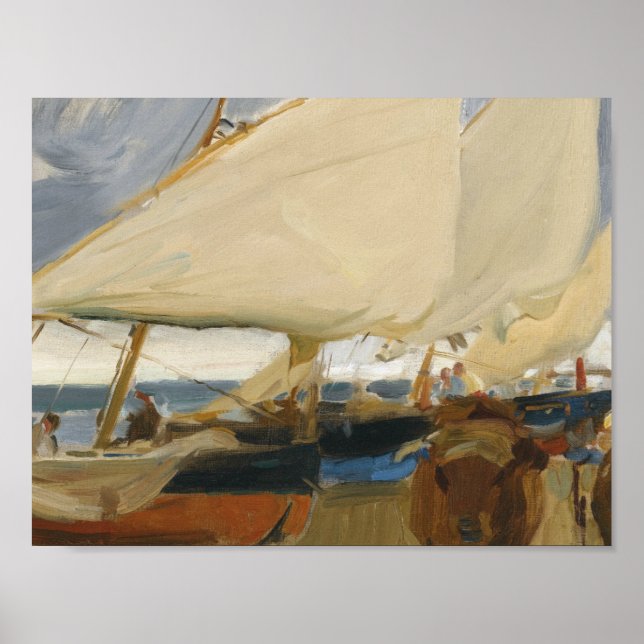 Joaquin Sorolla - Strand von Valencia Poster (Vorne)