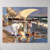 Joaquin Sorolla - Valencia Beach by Morning Light