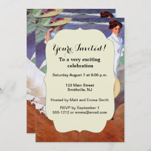 Joaquin Sorolla Women Walking Beach Einladung