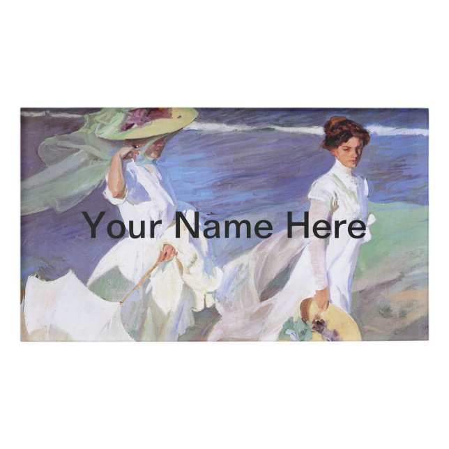 Joaquin Sorolla Women Walking Beach Namenschild (Vorderseite)