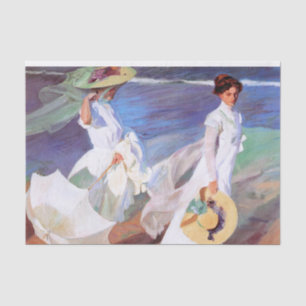 Joaquin Sorolla Women Walking Beach Seidenpapier