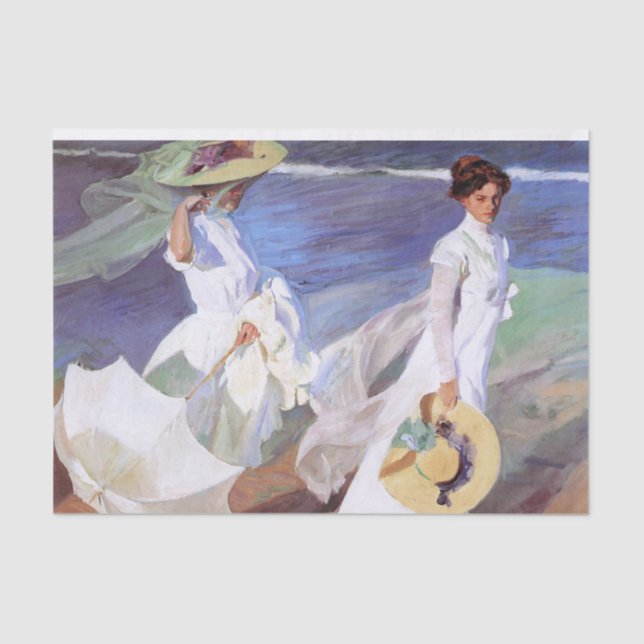 Joaquin Sorolla Women Walking Beach Seidenpapier (Vorderseite)
