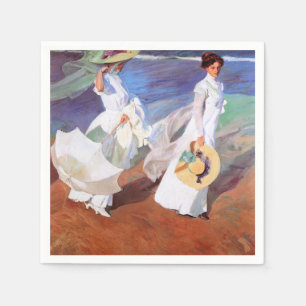 Joaquin Sorolla Women Walking Beach Serviette