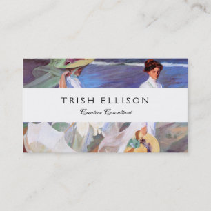 Joaquin Sorolla Women Walking Beach Visitenkarte