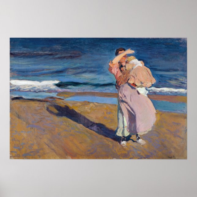 Joaquín Sorolla y Bastida Fisherwomen mit ihrem So Poster (Vorne)
