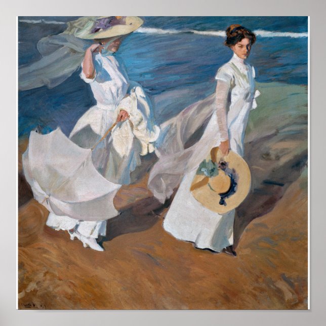 Joaquin Sorolla Y Bastida - Spazieren gehen ins Me Poster (Vorne)