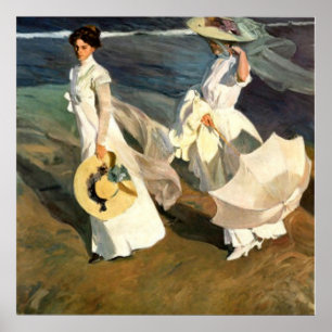 Joaquín Sorolla y Bastida Weg auf dem Strand Poster