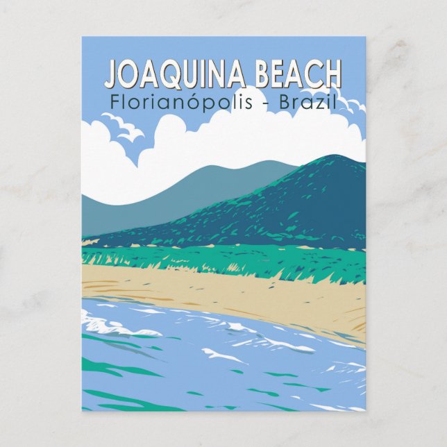 Joaquina Beach Brasilien Reisen Art Vintag Postkarte (Vorderseite)
