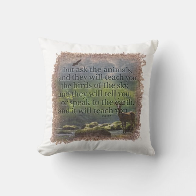 JOB 12:7 - Pillow Kissen (Vorderseite)
