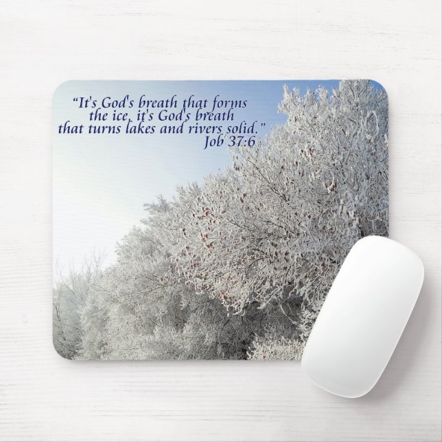 Job 37:6 Mousepad für die Inspirationswinterlandsc (Mit Mouse)
