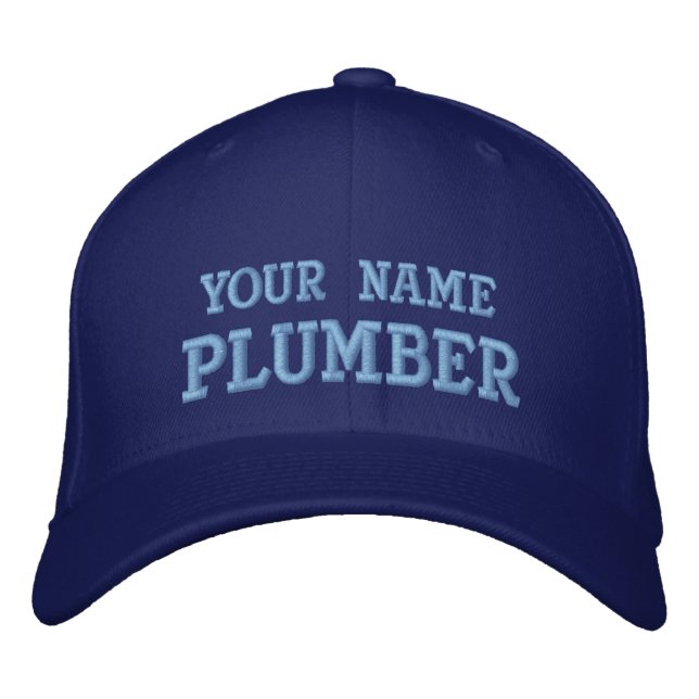 Job T-Shirts Eigenname Plumber Hat Bestickte Baseballkappe (Vorderseite)