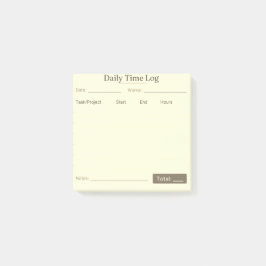 Job Time Log Notepad – Work Hours Tracker Post-it Klebezettel
