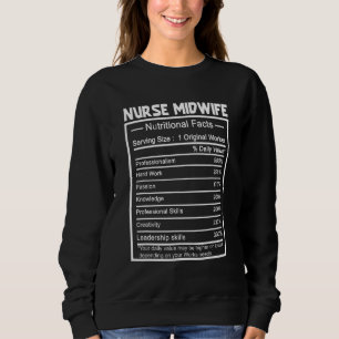 Job Title Worker Nutrition Facts Nurse Midfrau Sweatshirt