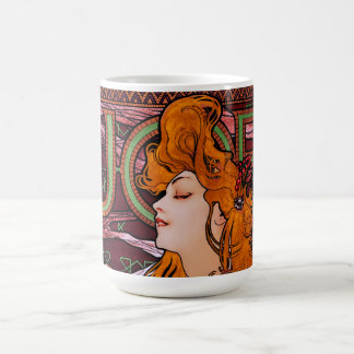 JOB von Alphonse Mucha Vintages Jugendstil-Kunstwe Kaffeetasse