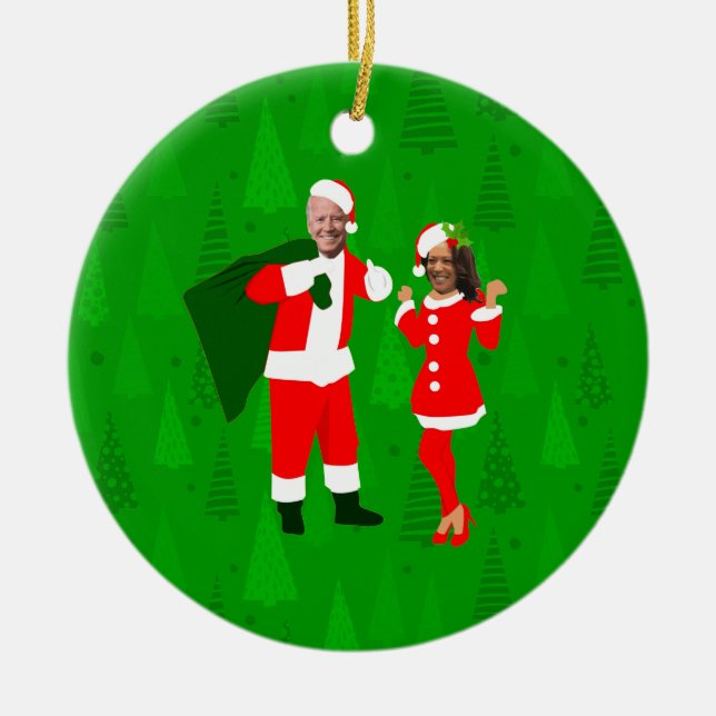 jobiden santa kamala harris christmas keramik ornament (Vorne)