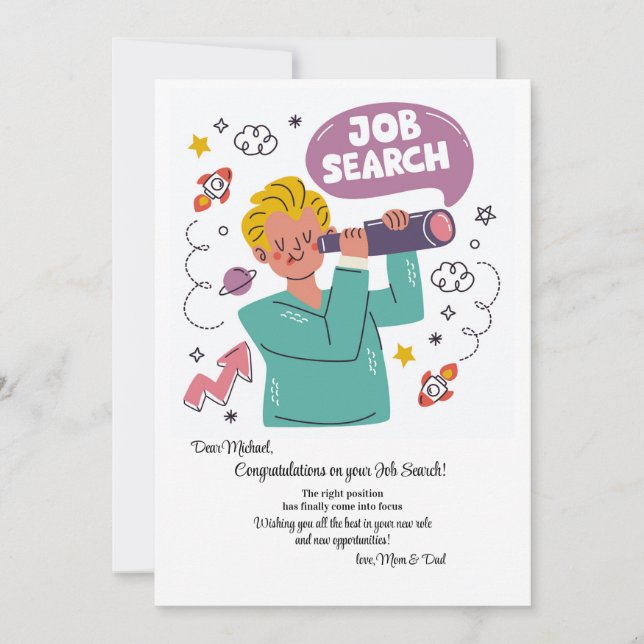 Jobsuche  einladung (Vorderseite)