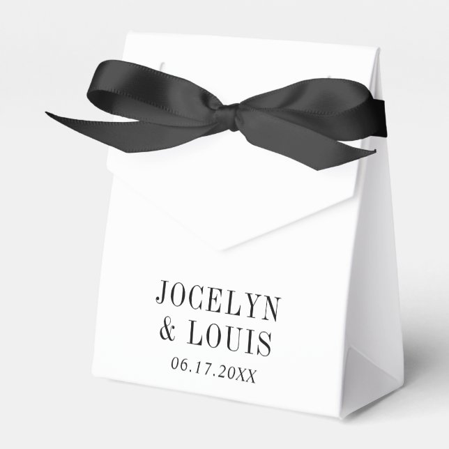 Jocelyn Black and White Modern Wedding Geschenkschachtel (Vorderseite)