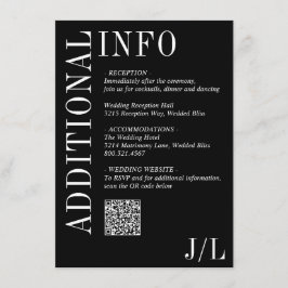 Jocelyn Black Modern Wedding Begleitkarte