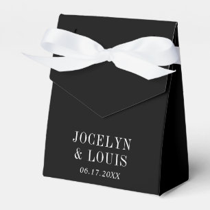 Jocelyn Black Modern Wedding Geschenkschachtel