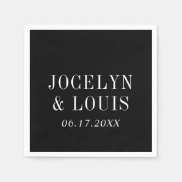 Jocelyn Black Modern Wedding Serviette
