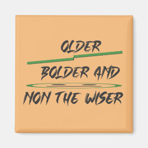 Jochnachricht über Altersgrafiken und Wörter Magnet