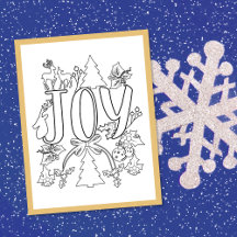 JoChristmas Coloring Page Activity Card