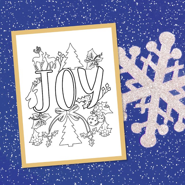 JoChristmas Coloring Page Activity Card Postkarte (Von Creator hochgeladen)