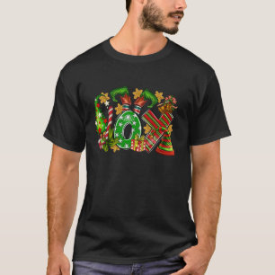 JoChristmas Elf Candy Cane Familie Matching Pajam T-Shirt