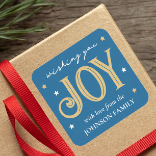 JoChristmas Festive Typografie Individuelle Name B Quadratischer Aufkleber