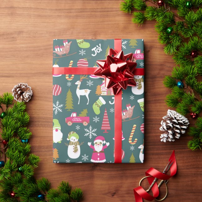 JoChristmas Green Geschenkpapier (Feiertagsgeschenk)