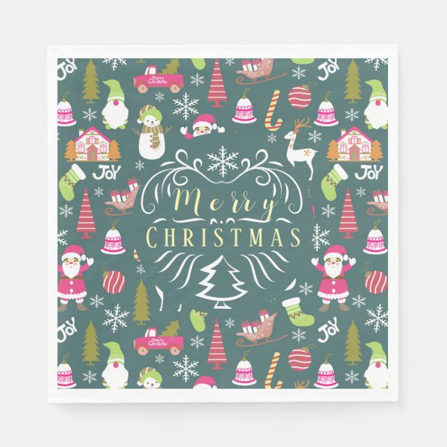 JoChristmas Green Serviette (Vorderseite)