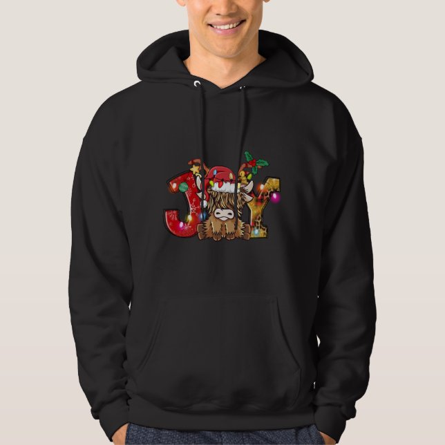 JoChristmas Highland Kuh landwirtschaftlichen Baue Hoodie (Vorderseite)