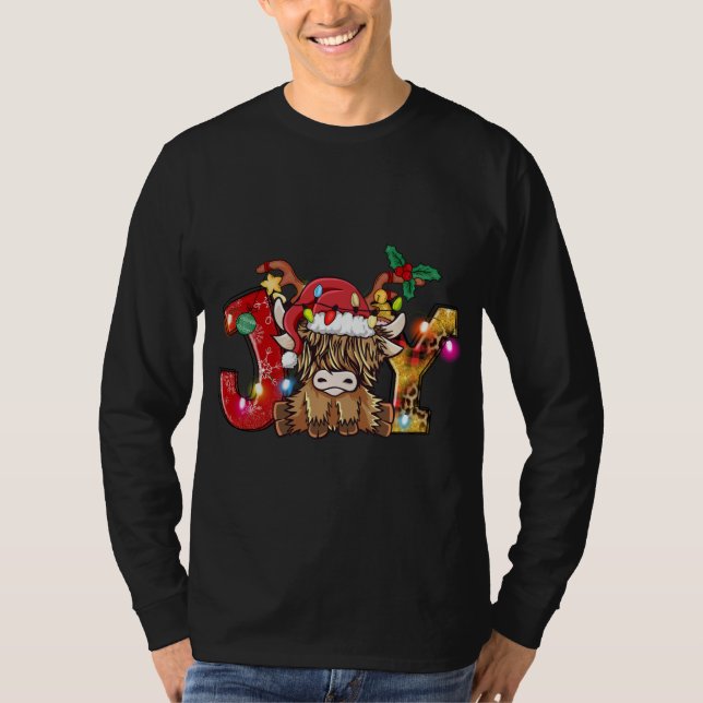 JoChristmas Highland Kuh landwirtschaftlichen Baue T-Shirt (Vorderseite)