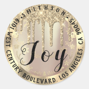 JoChristmas Return UAWG Lux VIP Imitate Gold Spark Runder Aufkleber