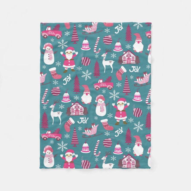 JoChristmas Turquoise Fleecedecke (Vorderseite)