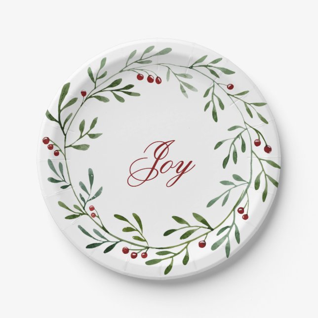 JoChristmas Wreath Plate Pappteller (Vorderseite)