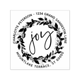 JoChristmas Wreath Round Rücksendeadresse Permastempel