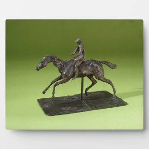 Jockey auf dem Pferd (Bronze) Fotoplatte