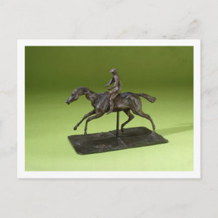 Jockey auf dem Pferd (Bronze) Postkarte