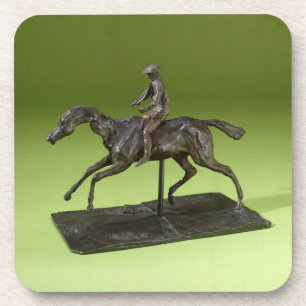 Jockey auf einem Pferd (Bronze) Untersetzer